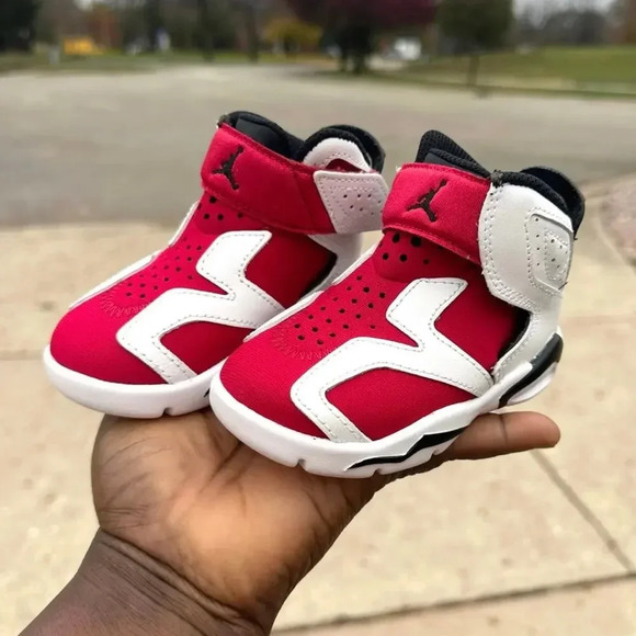 Nike Air Jordan 6‎ Retro Little Flex Carmine Baby Shoes Size 4 - Picture 5 of 10
